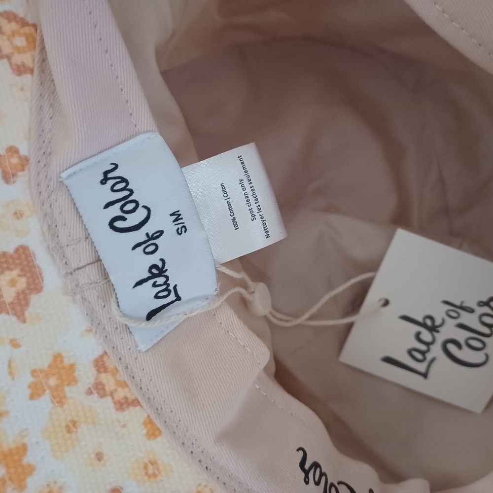 Floral Women's Sun Hat - Cream and Orange - Picture 4 of 9